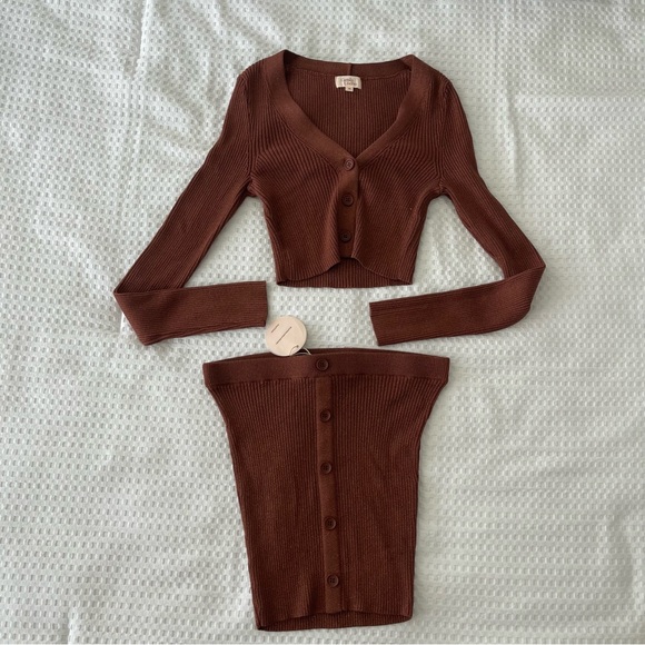 Camila Coelho Alena Set Brown Metallic - Picture 2 of 9